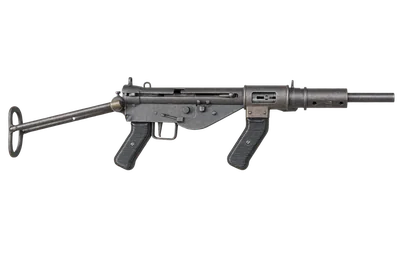 Austen Mk I submachine gun, left-side profile render