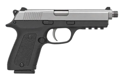 Beretta 21 Bobcat Inox handgun, left-side profile render