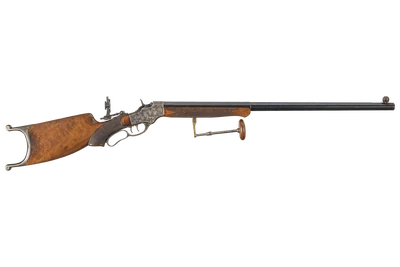 Stevens Ideal No. 52 Schuetzen Jr. rifle, left-side profile render