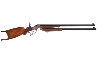 Stevens-Pope Schuetzen rifle, left-side profile render